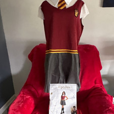 Wizarding World Harry Potter Gryffindor Costume Dress w/ Tie  Collar XL