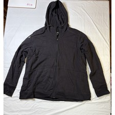 Womens Tek Gear black long sleeve full zip active jacket w/hoodie, size 2X