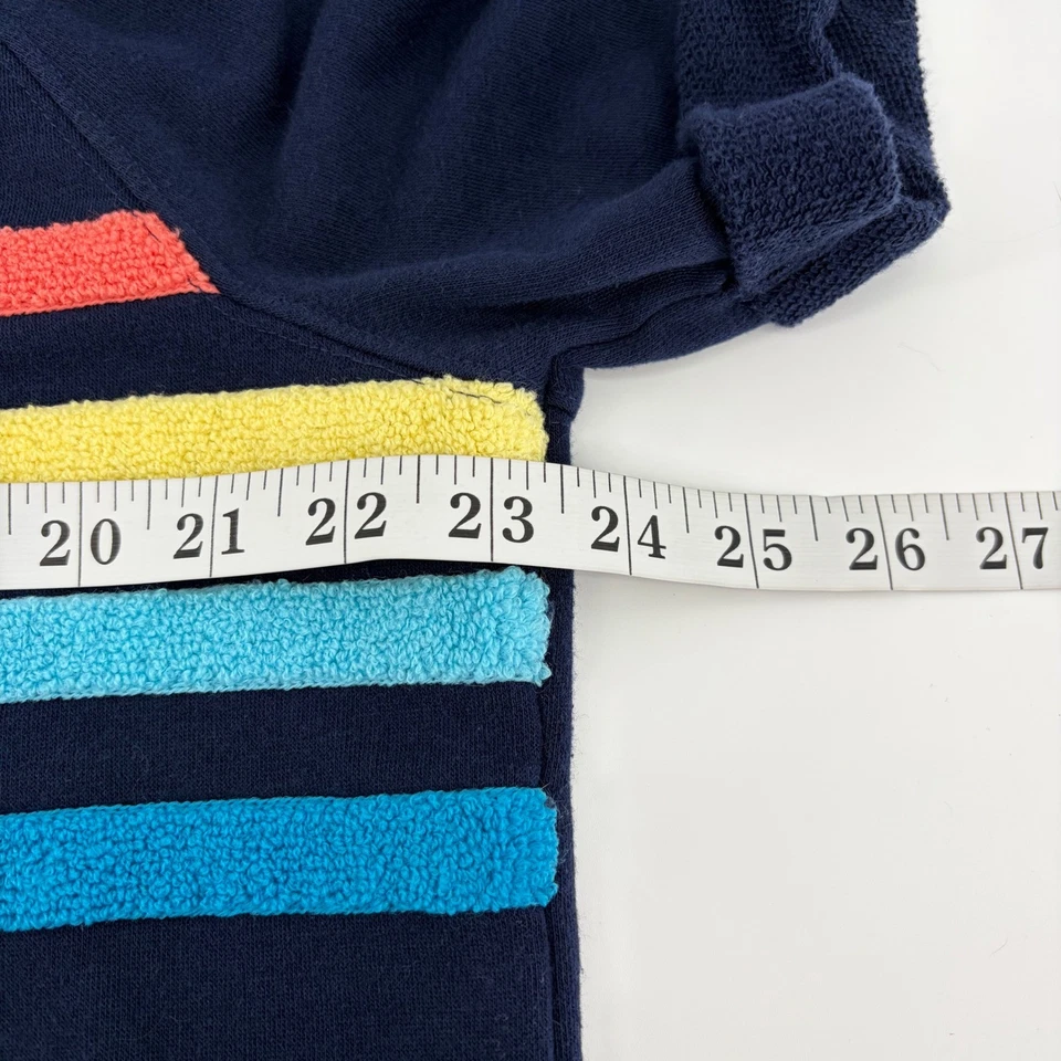 Lou & Grey海军蓝彩虹条纹短袖运动衫上衣女式大号 — 第 4/4 张图片