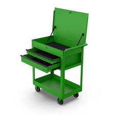 Hyper Tough 28-inch Steel Tool Cart With Drawer 500 Lb Load Capacity Green Pow