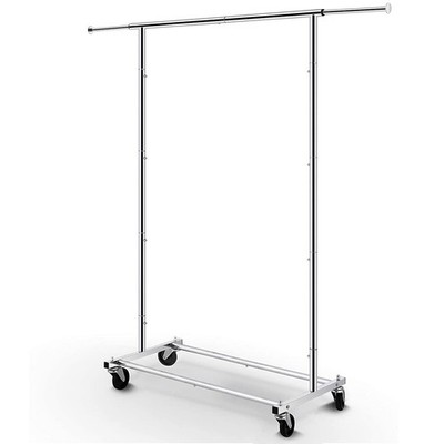 Simple Trending Standard Rod Clothing Garment Rack, Rolling Clothes Organizer...