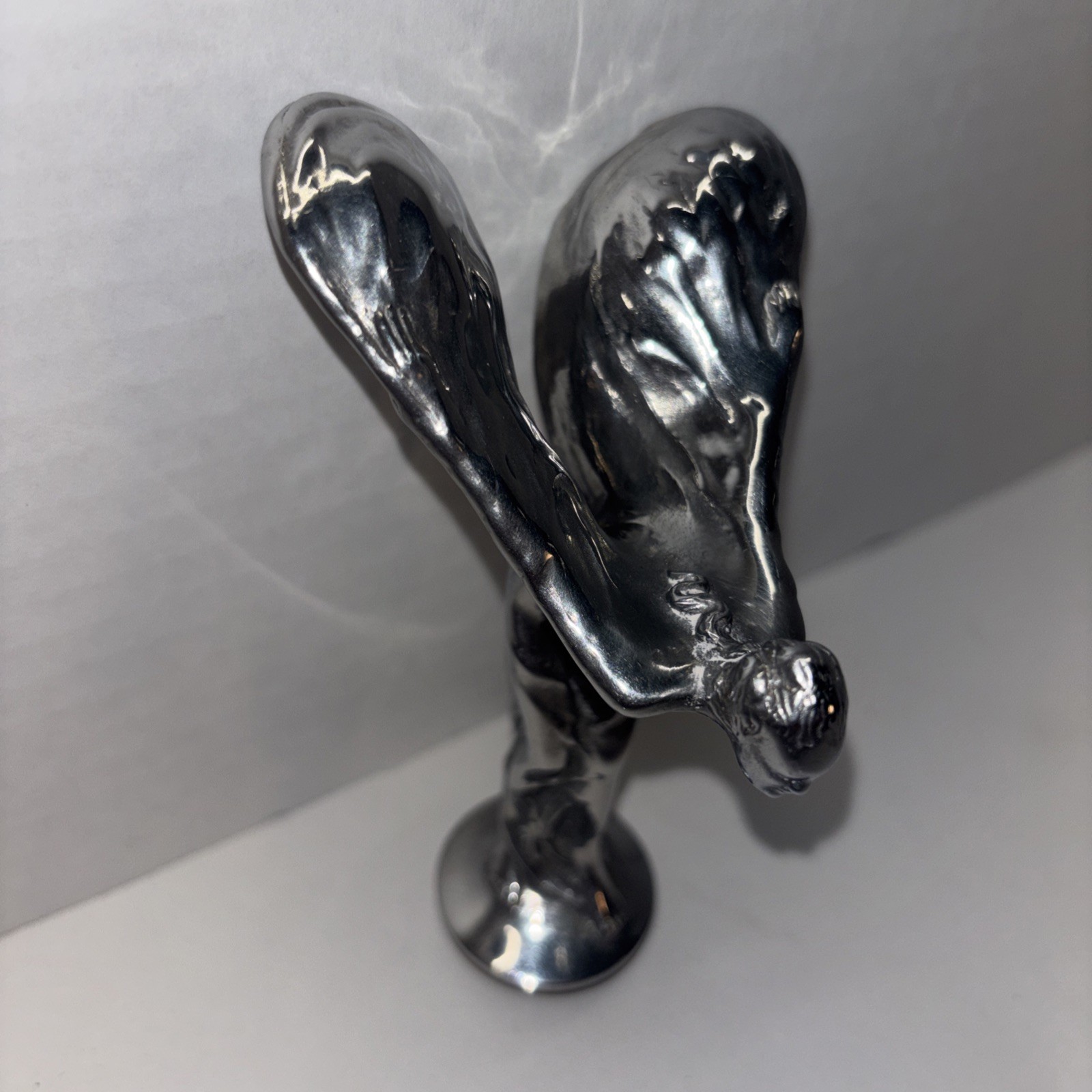 Silver Crome Spirit of Ecstacy Flying Lady Statue Replacement For Rolls Royce