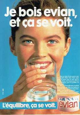 Advertising 0825 1985 Evian Mineral Water Balance