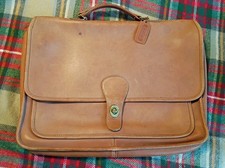 Vintage Coach Tan Leather Briefcase Bag Made In The United States