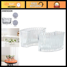 Elegant Crystal Vases for Centerpieces - Clear Glass Flower Vases, Set of 2 for
