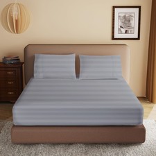 100 Egyptian Cotton Fitted Sheet Queen Size 600 Thread Count Single Fitted S...