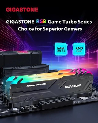 RGB DDR4 RAM] GIGASTONE Game TURBO 32GB Kit (2x16GB)DDR4 3200MHz