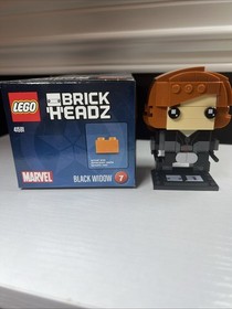 Black Widow Lego Kit 41591 Brickheadz with Box & Instruction Manual(used)open B