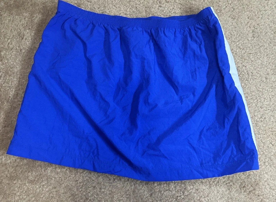 Minifalda vintage de nailon con cubierta inferior de natación azul Catalina para mujer Y2K Foto 4 de 4