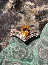 Spessartite Garnet .925 Silver Ring 7