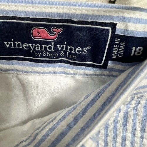 Vineyard Vines Boy Size 18 Blue white Seersucker Shorts Stripe - Picture 4 of 6