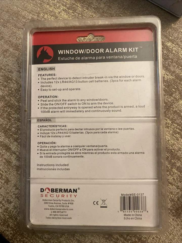 Doberman Security Window Door Alarm Kit Magnetically Triggered Alarm 4 Pack - Image 2 of 2