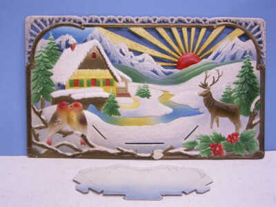 DRESDNER PAPPE: KALENDER RÜCKWAND''WINTERLANDSCHAFT'' VERKAUFSMUSTER: UNBENUTZT(7)