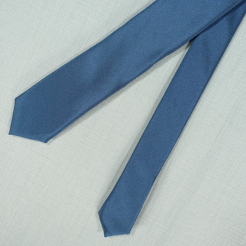 Hugo Boss Skinny Tie Mens Blue Silk Italian Formal Suit Smart Office - Picture 2 of 15