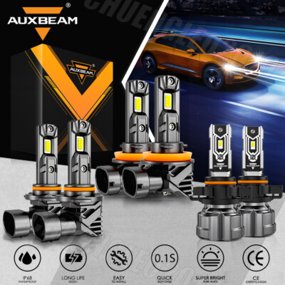AUXBEAM Canbus LED Headlight Hi/Low Fog Light 6500K For Chevy Colorado 2015-2024