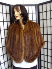 SCRAP ITEM: MINK FUR CAPE STOLE WRAP SHAWL WOMEN WOMAN ONE SIZE