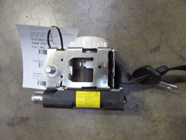Maserati Granturismo, RH, Right Rear Seat Belt, Black, Used P/N 80087000
