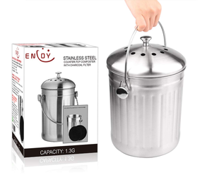 Enloy Compost Bin Stainless Steel Indoor Compost Bucket For