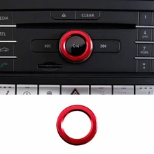 Red Aluminum CD Switch Button Knob Cover Trim 1pc Fit For Benz C-Class 2007-2014