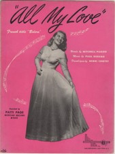 All My Love, Patti Page Photo, 1948 vintage sheet music