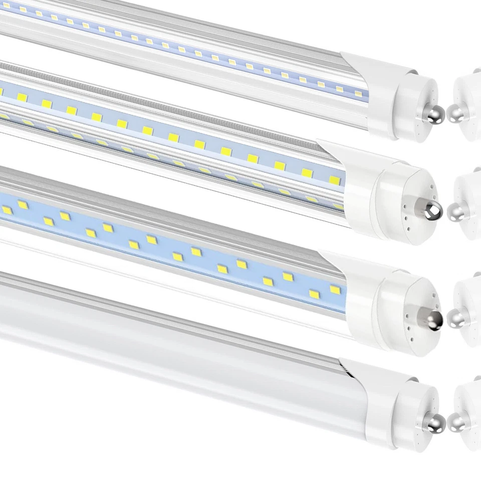 CNSUNWAY LED Tube Light Bulbs Single Pin FA8 LED Shop Light 45W 72W T8 8FT Garage F96T12