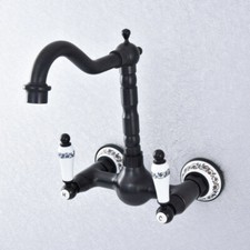 Black oil Antique Brass Ceramic Handle/Base Kitchen Faucet Sink Mixer Tap 2sf709