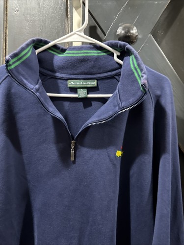 MASTERS COLLECTION 1/4 Zip Pullover Sweatshirt Pima Cotton Golf Navy Men’s Sz L - Picture 7 of 14