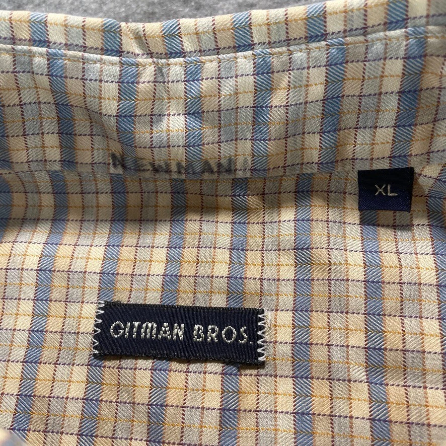Gitman Bros Mens XL Plaid Long Sleeve Made in USA Vintage Cotton - Image 3 of 4
