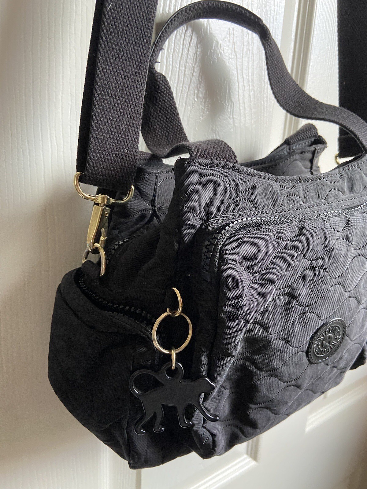 Kipling Black Quilted Fairfax Bag eBay