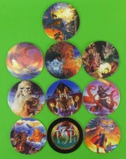 Lot of 10 Dungeons & Dragons Pogs / Milk Caps by Jeff Easley from 1994