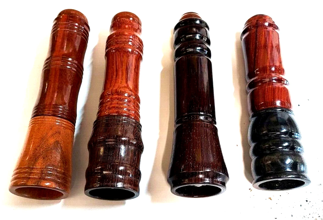 Peppermill Grinder Set 4pc Exotic Wood Shaftless Ceramic Mechanism Handcrafted