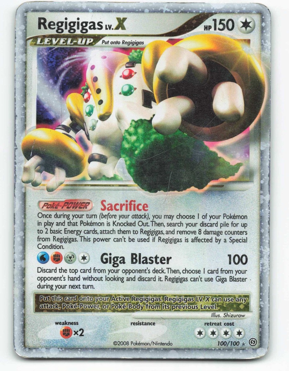 2008 Pokemon, Stormfront, #100/100 Regigigas LV.X, Holo Ultra Rare