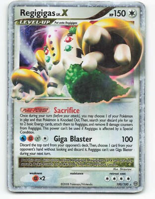 2008 Pokemon, Stormfront, #100/100 Regigigas LV.X, Holo Ultra Rare