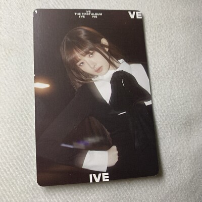 REI IVE Girl B&W 1st Album Edition Celeb Photo K-Pop Card White Black Dress