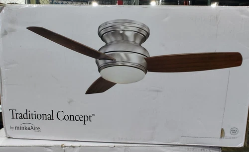 Minka Aire Traditional Concept F593L-WH  44" LED Flush Ceiling Fan WHITE New - Picture 1 of 9