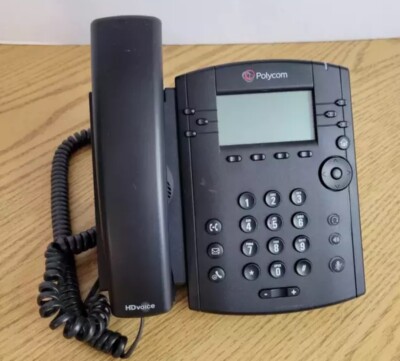 Polycom VVX300 VoIP PoE Office Business Desk Phone w/ Desktop Stand and Handset
