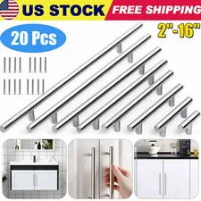 20Pack Brushed Nickel Kitchen Cabinet Pulls Stainless Steel Drawer T Bar Handles