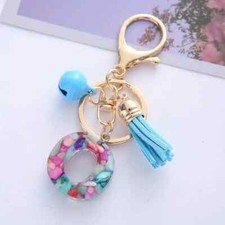 3.5" Handmade Resin Pendant Initial Keychain O Tassel Bell New Free Ship 8769
