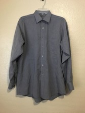VERSACE CLASSIC V2 SHIMMERING GRAY LONG SLEEVE SHIRT MEN BUTTON DOWN Sz 16 32-33