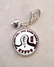 925 Sterling Silver Charm Kendo 剣道 kenjutsu Japanese martial art 