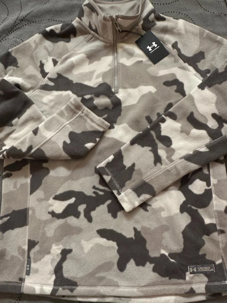 UNDER ARMOUR COLDGEAR HUNT #176 GRAY'S CAMO 1/4 ZIP. PULLOVER SIZE L MEN $90.00