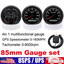 3 Gauge Set Gps Speedometer 0-160mph Tacho 85mm 4in 1 Fuel Gauge Temp Oil Volt 3 Gauge Set Gps Speedometer 0-160mph Tacho 85mm 4in 1 Fuel Gauge Temp Oil Volt