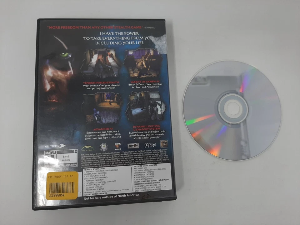 Thief: Deadly Shadows PC 2004 - 3-Disc-Set *No Manual* - Image 2 of 4