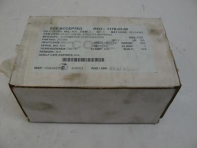 NEW FLOWSERVE CORPORATION 251249 VALVE PLUG STELLITE MATERIAL HEAT CODE 03C-073