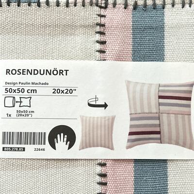 IKEA ROSENDUNORT Multicolor Handmade Patch Work Pillow Cover 20'' x 20''