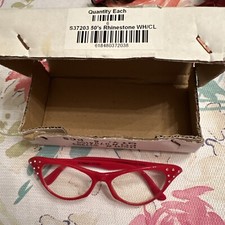 Dr. Peepers Red Cat Eye 50s Rhinestone Eyeglasses S37204 Sunglasses Red New