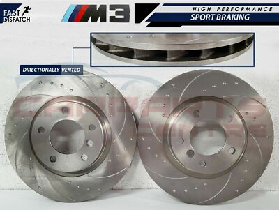 FOR BMW E36 M3 EVO FRONT DIMPLED GROOVED PERFORMANCE BRAKE DISCS DISC 315MM
