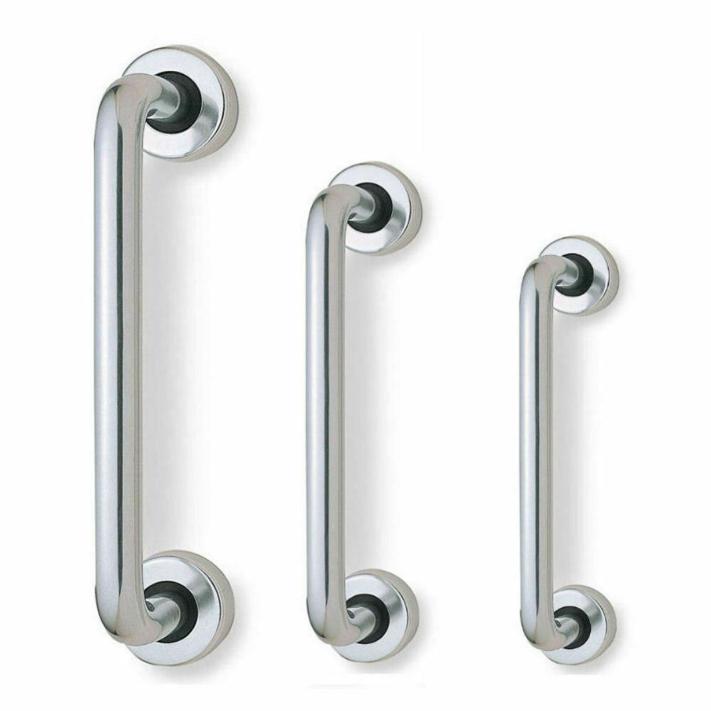 Large Door Pull Handle 6,9 & 12" Satin Aluminium 19mm Round Bar Rear