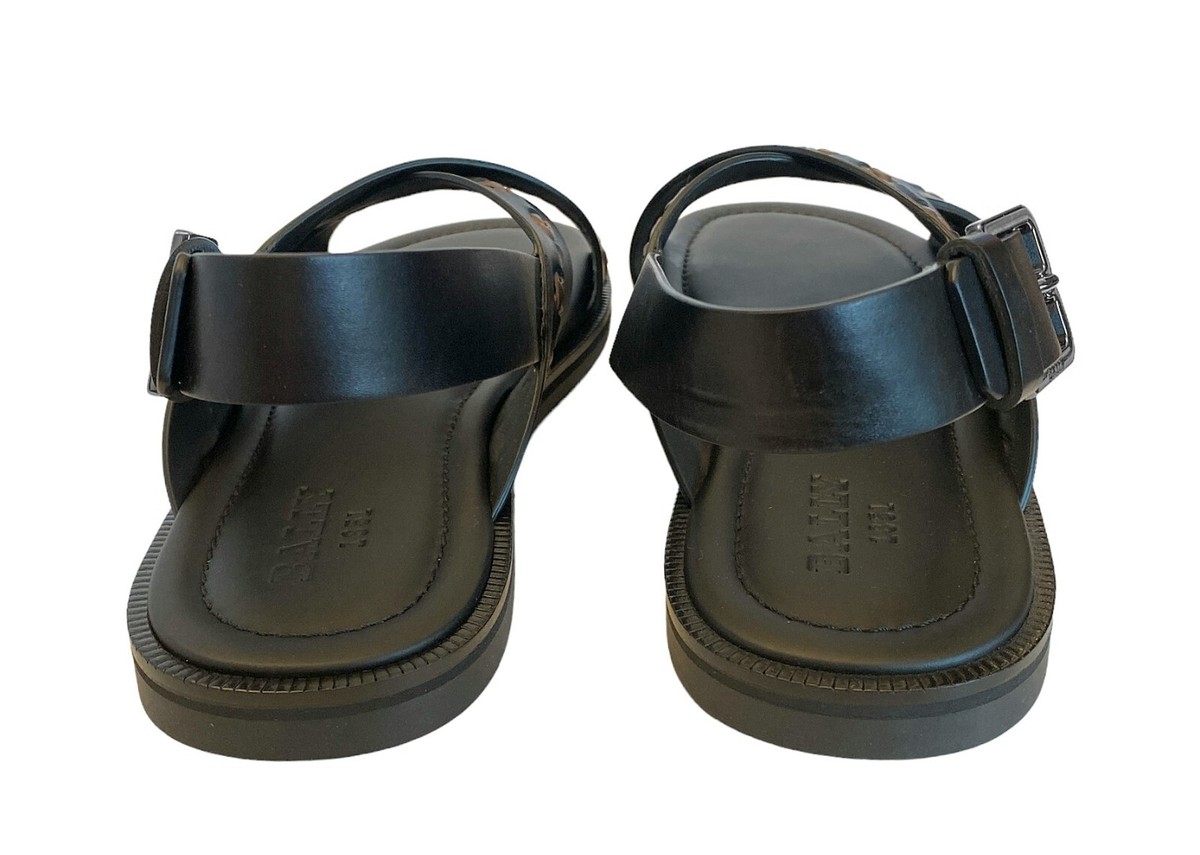 Bally Jador Crossover Strap Sandals Black/Brown 41 EU 8 US New Box Italy View 6