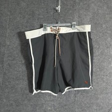 TED BAKER Swim Trunks Mens Size 6 Solid Striped Gray Board Shorts Beach Outdoor